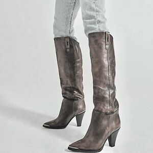 Free People Stevie boot in Olive/Coffee Leather Size 39